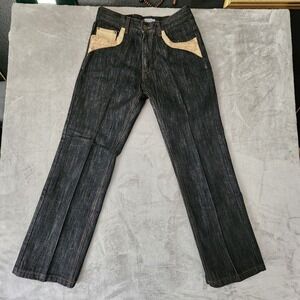 Russo Jeans Mens 34x34 Baggy Hip Hop Embroidered Y2K Lion